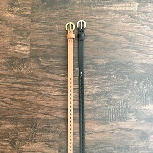 Black And Silver, Brown And Gold Belt Set Womens